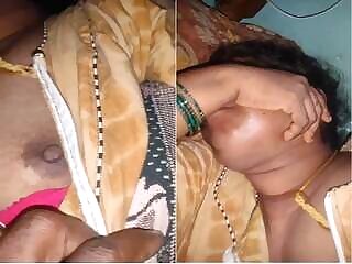 Married man films his wife’s big boobs and pussy while she is asleep.