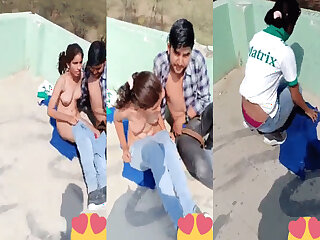 Young Indian lovers caught in the act in public video